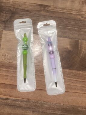 Beaded Decorative Ballpoint Pen - Green